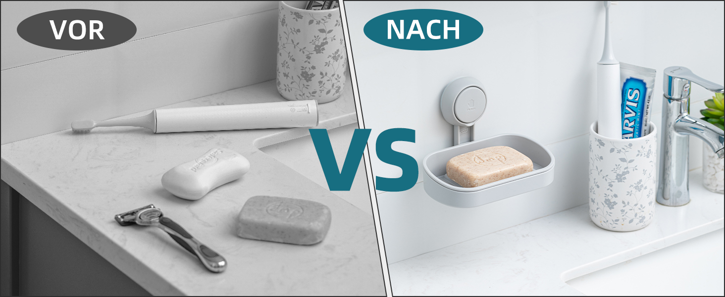 Набір мильниць з піддоном TAILI для ванної кімнати та кухні, без свердління, на присосках, сірий (2 шт.)