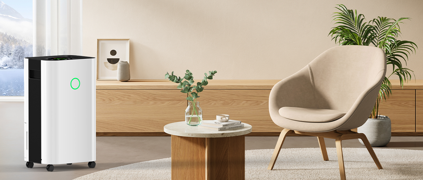 Електричний осушувач повітря 15L з таймером, захистом від переливу та дитячим замком, для квартири, підвалу (білий)