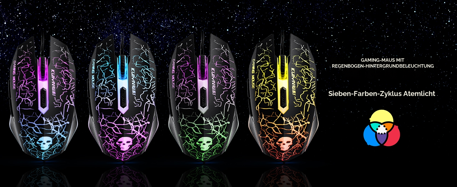 Ігровий набір клавіатури, навушників та миші: клавіатура 104 клавіші з підсвічуванням Rainbow, миша 2400DPI, навушники 7.1 Surround Sound RGB, мишка під клавіатуру, сумісний з PS4, Xbox (потрібен адаптер), білий/чорний