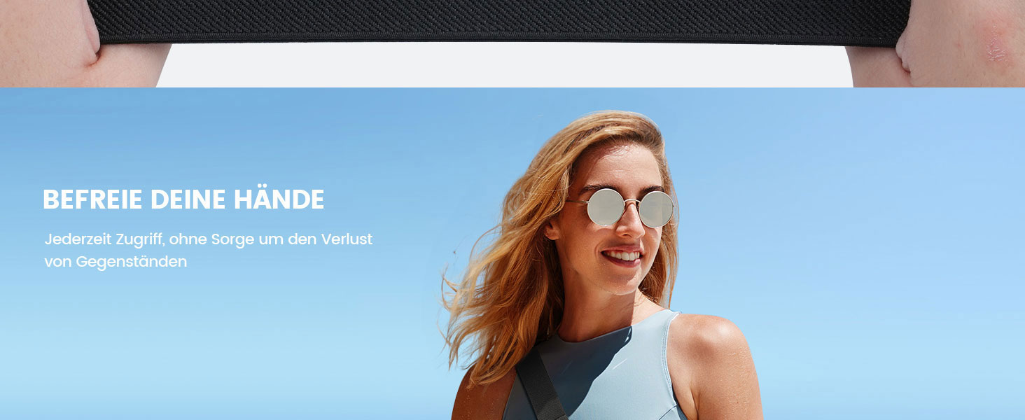 Водонепроникна сумка Lamicall [2 шт.] - водонепроникний поясний мішок з регульованим ремінцем, IPX8, для водного спорту, плавання, пляжу, подорожей (прозора)