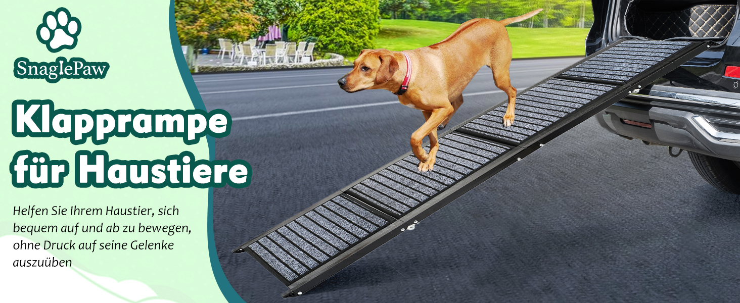 Рампа для собак 180x50 см, складна, з антиковзким килимком, для авто, SUV та вантажівок. Підходить для середніх та великих собак