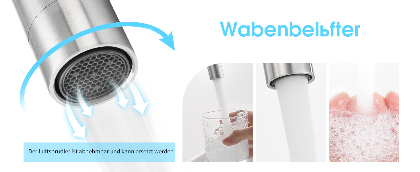 Кран кухонний CREA, 360° поворотний, нержавіюча сталь, для маленької кухні