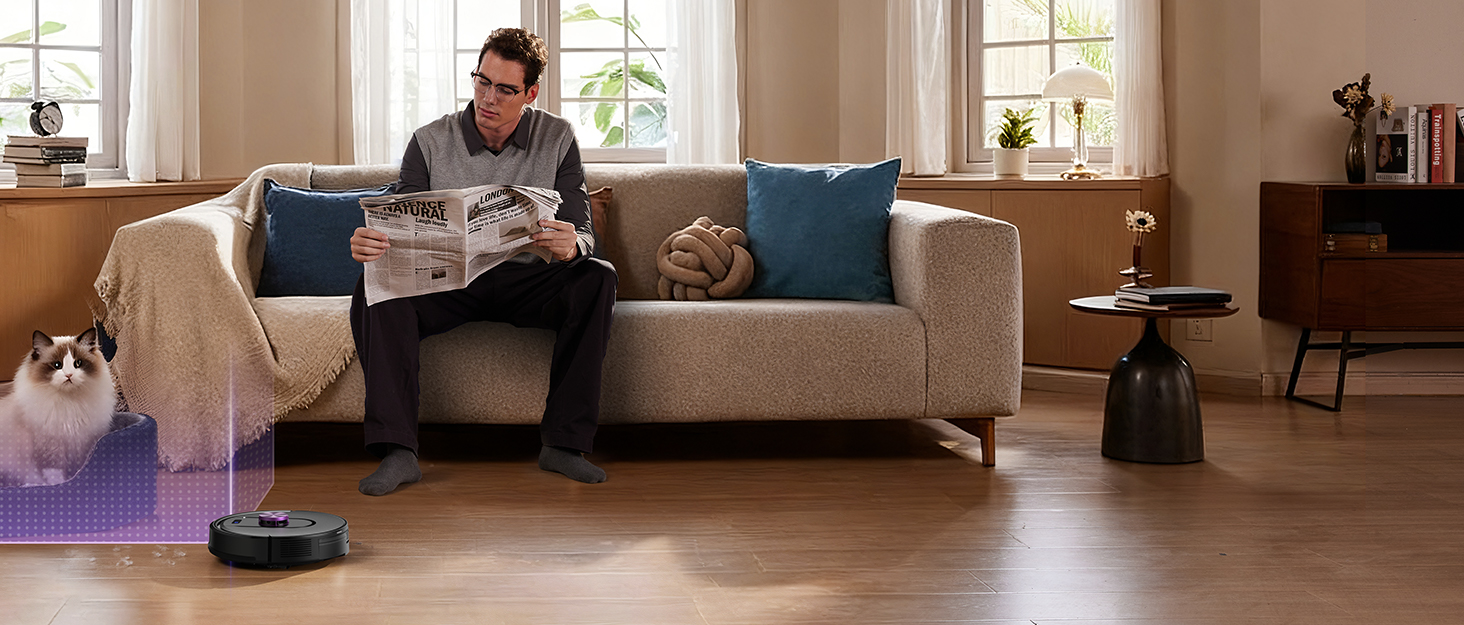 Робот-пилосос Vexilar W15 з функцією миття підлоги, бездротовий, 10000Pa, LiDAR, 180 хвилин, керування через додаток та голосовий помічник