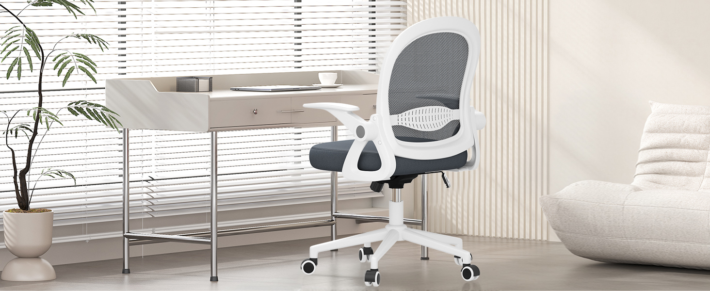 Офісний стіл Rattantree: ергономічний стілець з дихаючою спинкою, регульована висота, сітчаста конструкція, підлокітники, 360° обертання, для офісу та дому (темно-синій)