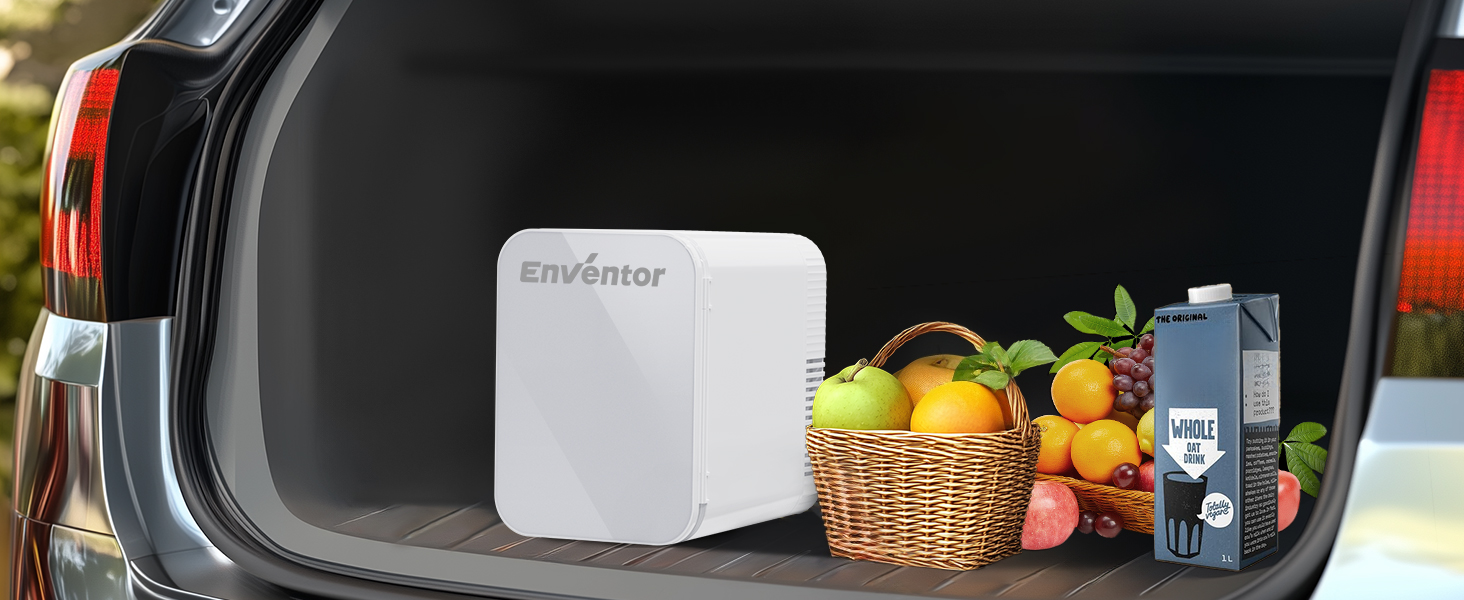 Mini холодильник Enventor 10L з двома режимами (охолодження/нагрівання), 12V/220V, для авто, кімнати, офісу, косметики, тихий
