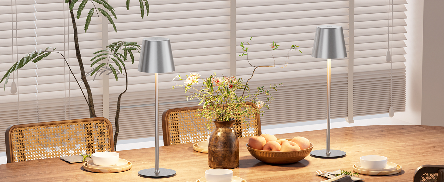 Набір з 2 бездротових настільних ламп LED з акумулятором, сенсорне регулювання яскравості, 3 режими кольору, USB-C зарядка для спальні, столу, кемпінгу (Чорний)