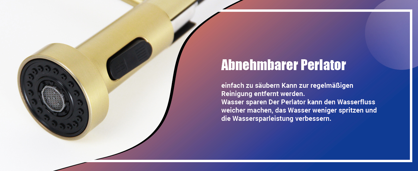 Чорний кухонний змішувач з висувною лійкою, високий поворотний вилив, 2 режими розпилення, шланговий, нержавіюча сталь, матове золото