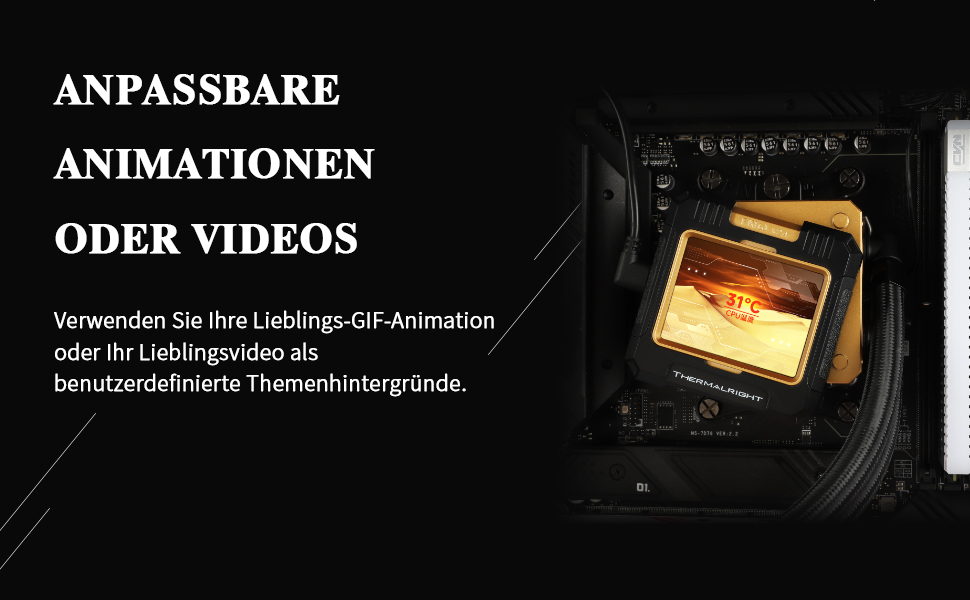 Thermalright FW 240 Schwarz ARGB: Рідинна система водяного охолодження CPU з 2 вентиляторами PWM, LCD-дисплей 320*240, сумісна з Intel AM4/AM5/LGA1700/1851