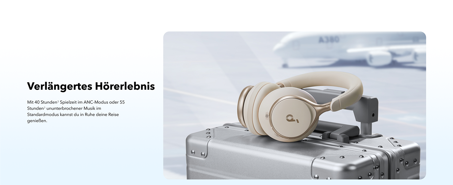 Soundcore Space One: Бездротові навушники Over-Ear Bluetooth з активним шумозаглушенням, 40 годин роботи, Hi-Res Audio, Bluetooth 5.3 (Кофе з молоком)