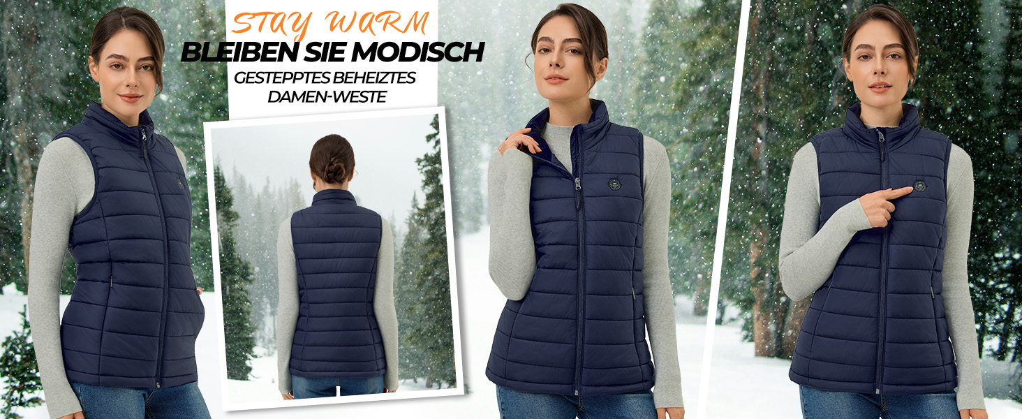 Жіночі гріючі штани Heizwete з акумулятором 16000mAh 7,4V - 9 гріючих зон, 3 режими температури, для активного відпочинку та роботи на вулиці, білі (сині, S)