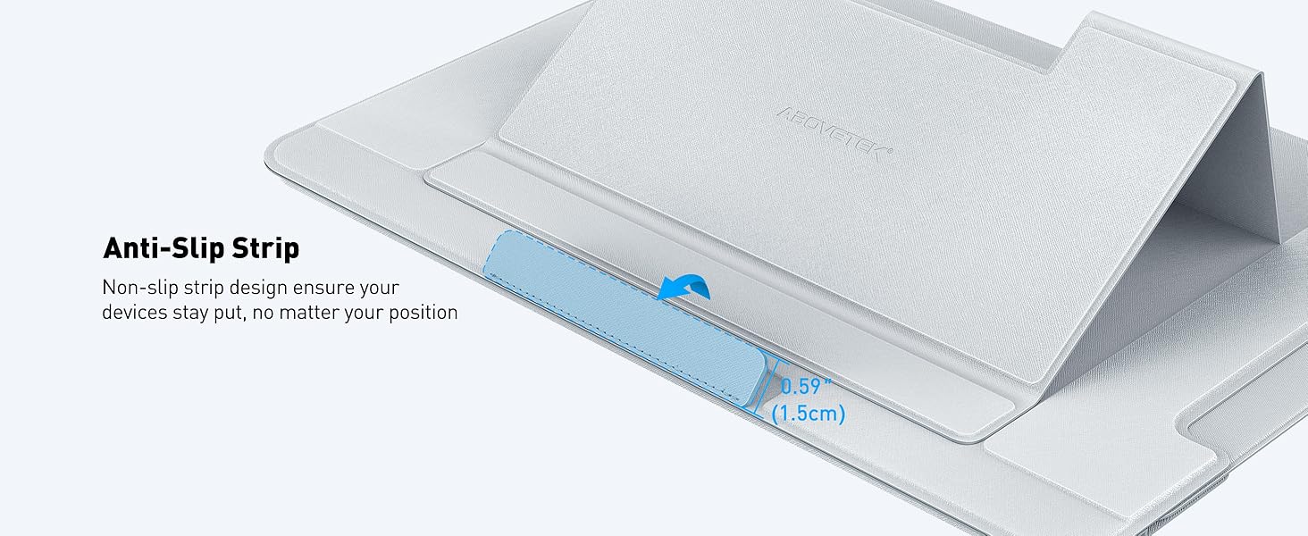 Зручний лапдеск для ноутбука AboveTEK – ергономічний підставка з антиковзким покриттям, захистом від нагріву, вбудованим ковриком для миші, портативна для ліжка, дивана, подорожей (сірий)