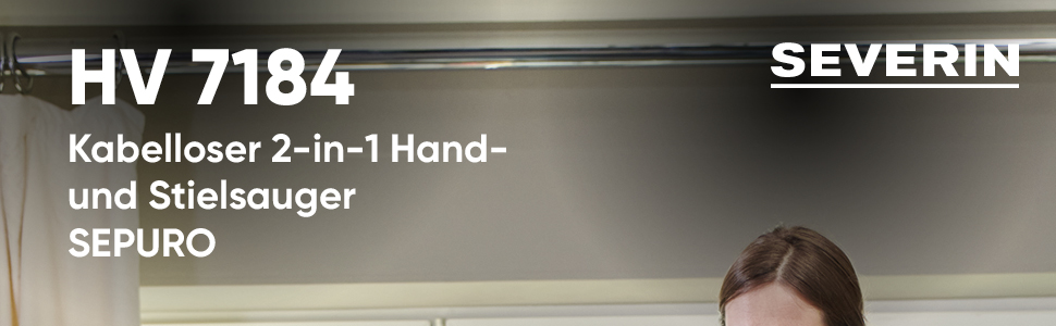 SEVERIN SEPURO акумуляторний ручний та стійковий пилосос з інноваційною технологією пилозбірників та акумулятором Einhell Power, бездротовий пилосос з мішком для алергіків, акумуляторний пилосос, HV 7185 (безмішковий варіант)