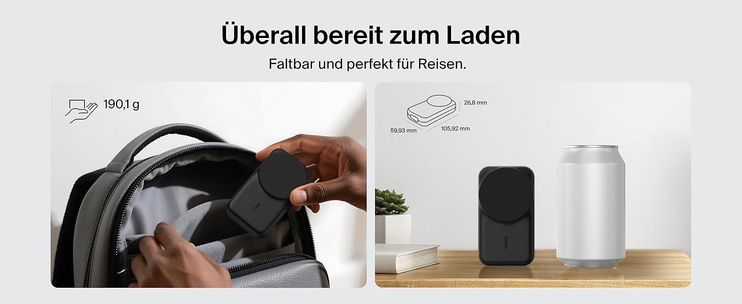 Зарядний станція Belkin UltraCharge 3 в 1 з Qi2.2, 25W, сумісна з MagSafe, для iPhone, AirPods, Apple Watch, Pixel, з адаптером 45W - Чорний