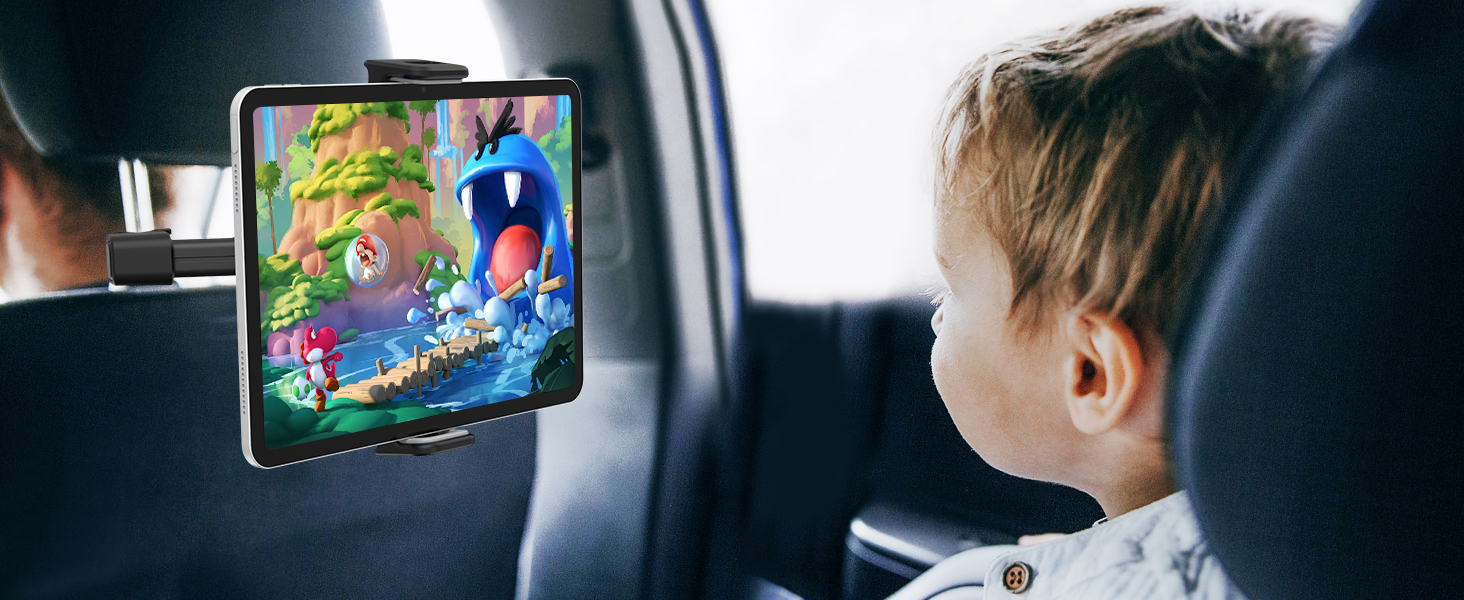 Утримувач для планшета в авто FINTIE - універсальний, поворотний на 360°, для iPad, Galaxy Tab, смартфонів, Kindle, Fire (6-13 дюймів)