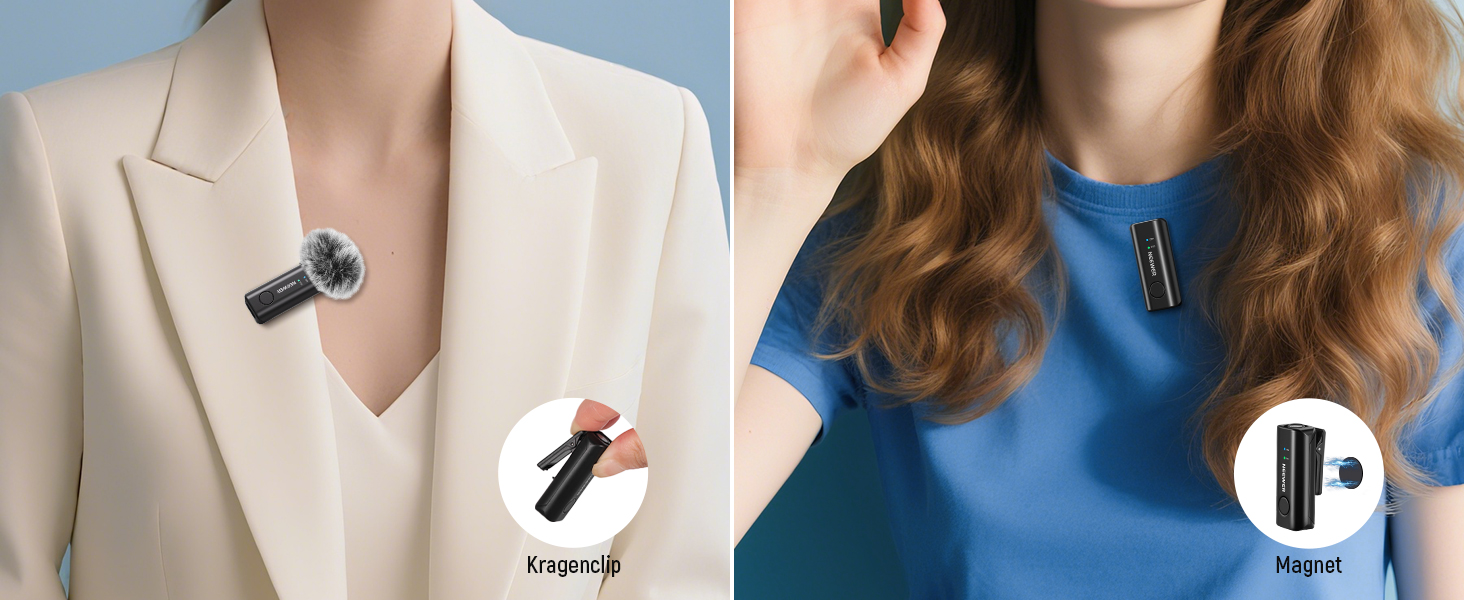 NEEWER Бездротовий петличний мікрофон KM23B: 48kHz/24Bit, 8 годин роботи, шумозаглушення, USB-C, сумісний з DJI, Insta360, iPhone, Android, PC