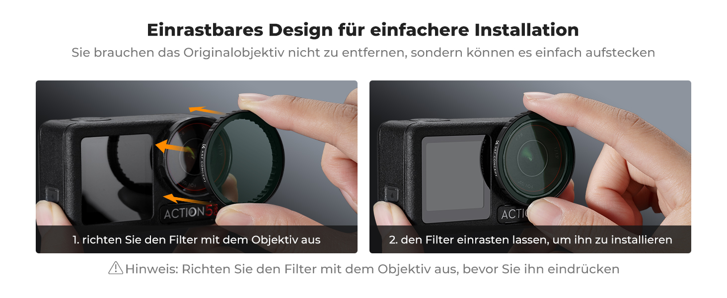 Набір фільтрів K&F Concept ND для DJI Osmo Action 4/5 PRO: ND8, ND16, ND32, ND64 + поляризаційний фільтр (CPL)