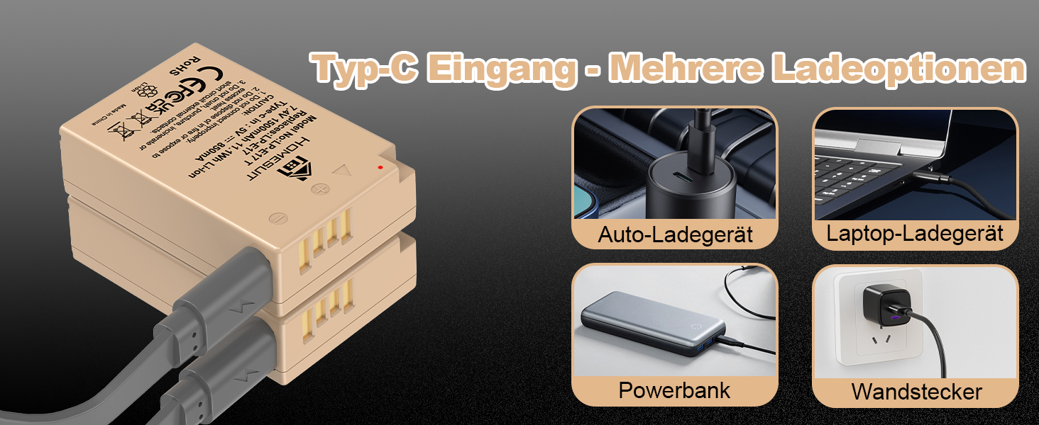 Акумулятор LP-E17 1300mAh та зарядний пристрій Dual USB LED для Canon Rebel SL3, SL2, T8i, T7i, T6i, T6s, EOS R10, R50, R8, RP, M3, M5, M6, 200D, 77D, 750D, 760D, 2x LP-E17 (колір: коричневий)