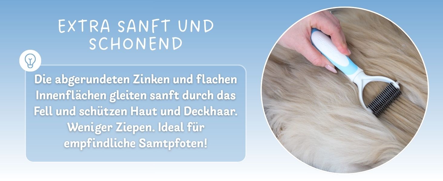 Щітка для собак та котів з довгим хутром BluePet, видаляє підшерстя та ковтуни, захист верхнього шару, рожева