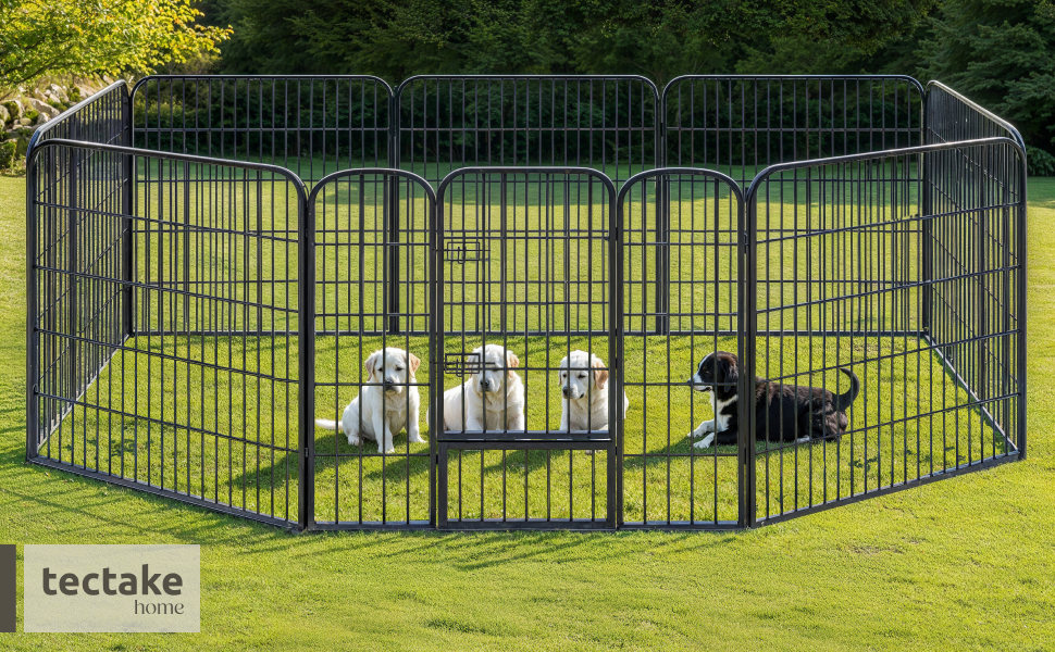Тектейк вольєр для цуценят, 60 см, 8 граней, чорний - 402502