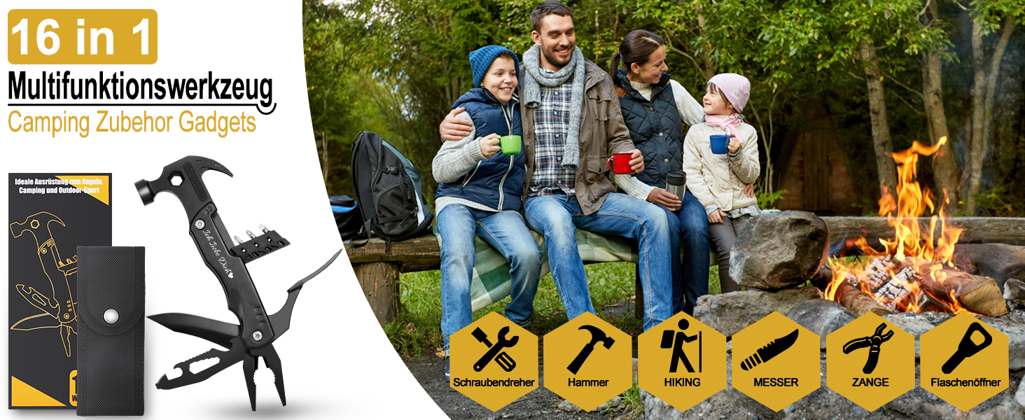 Мультитул 16 в 1 для чоловіків: подарунок на День батька, на ювілей, для кемпінгу