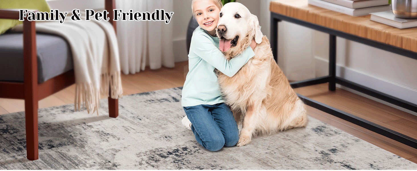 Килим для вітальні, спальні, їдальні, з антиковзаючим покриттям, м'який короткий ворс, абстрактний сірий стильний килим для легкого прибирання (160 x 200 см) (Сірий-мульти, 200 x 250 см (Прямокутний))