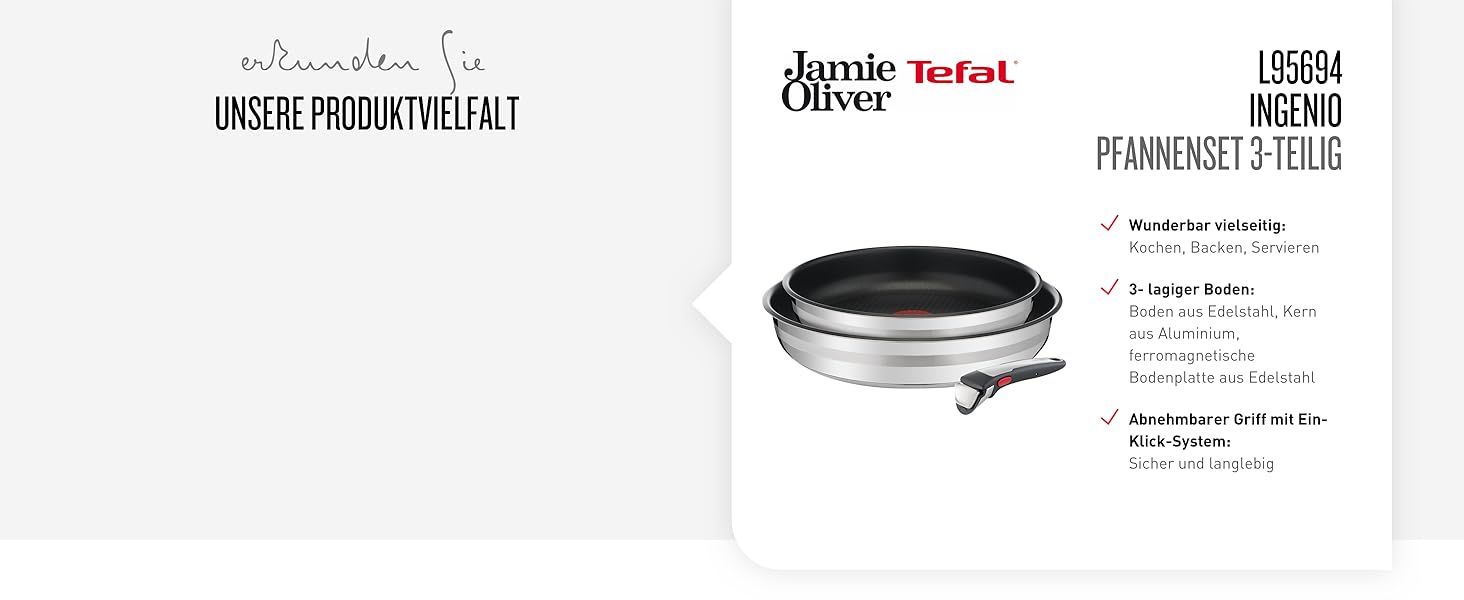 Сковорода Tefal Jamie Oliver Cook's Classics 28 см, індукційна, антипригарна, з термоіндикатором, нержавіюча сталь