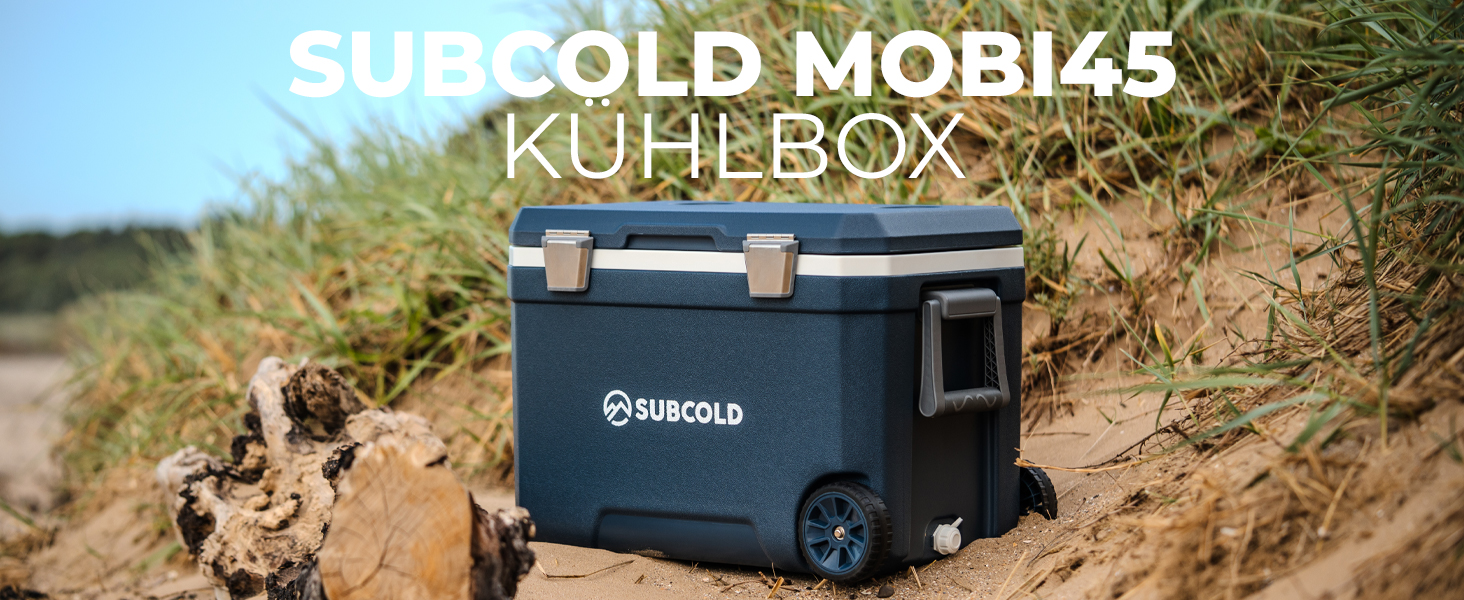 Subcold MOBI Rollkühlbox 45L: Ізольована сумка-холодильник на колесах для подорожей, авто, кемпінгу. PU-ізоляція, блакитний колір