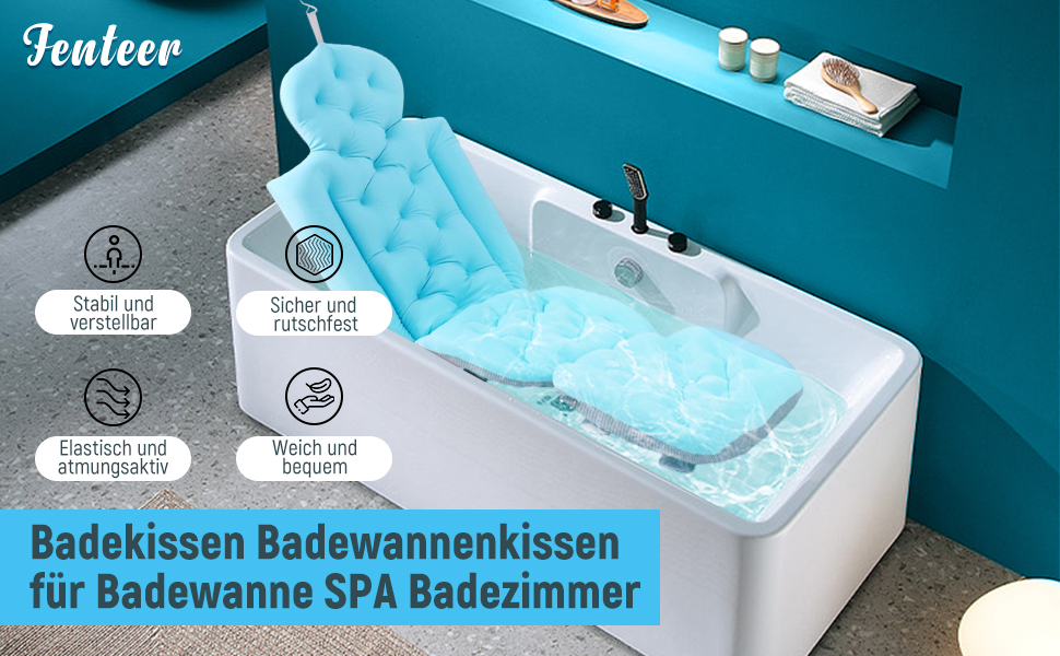 Подушка для ванни Fenteer, комфортний килимок для ванної, повнорозмірна SPA-матрац, 78x35x40 см, рожева