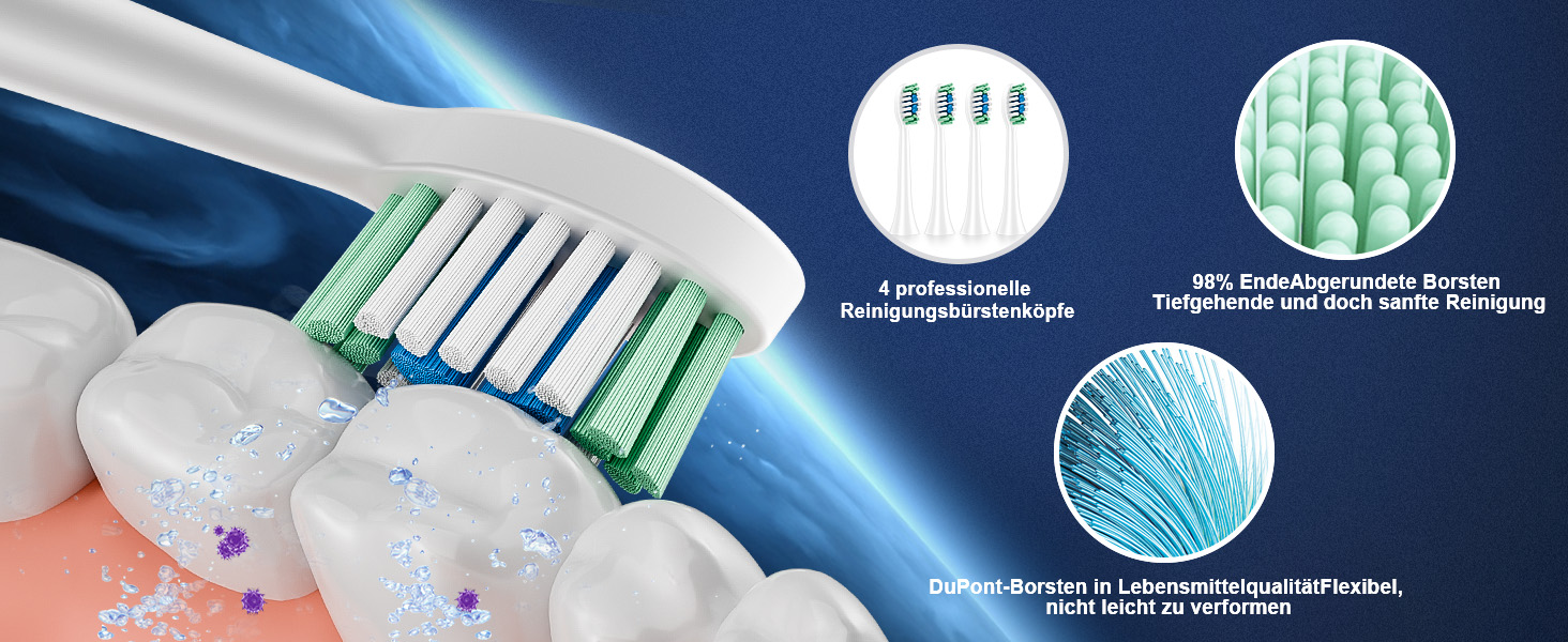 Електрична зубна щітка Betterchoi з магнітною левітацією, 41 000 VPM, 4 насадки, IPX7, 180 днів роботи, 5 режимів, таймер, рожева