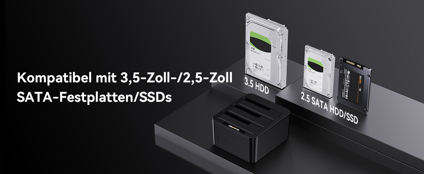 Док-станція для жорстких дисків CENMATE 637U3-1 на 3 слоти для SATA HDD/SSD 2.5