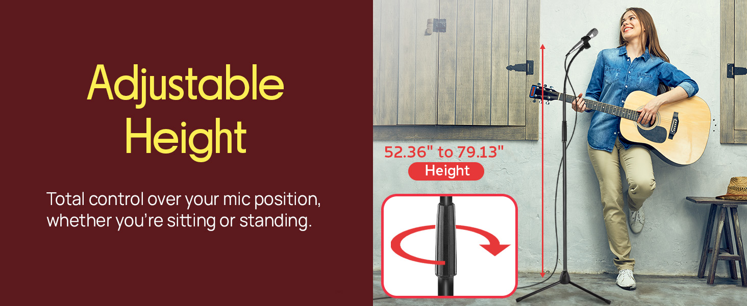 Мікрофонний стійка Pyle з регульованою висотою 85-153 см, універсальна, з міцною основою