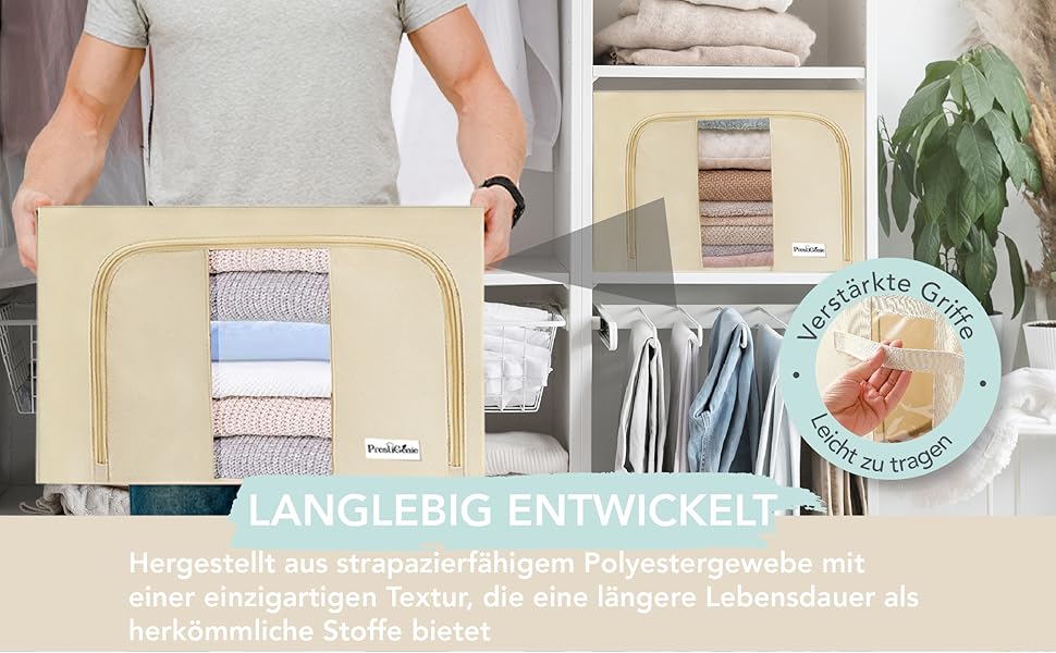 Органайзер для одягу Prestigénie, 3 шт., місткість 24 л (66 л), з прозорим вікном