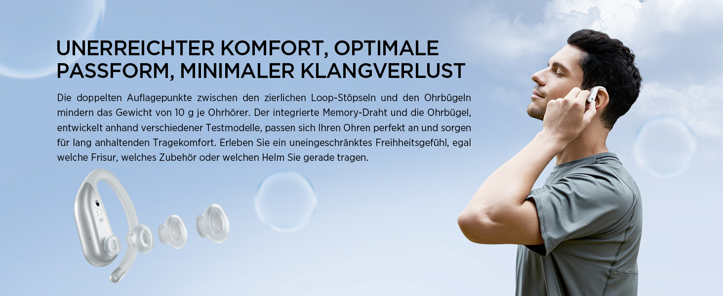 1MORE Fit S50 - Бездротові навушники-вкладки для спорту, Bluetooth 5.3, ENC, IPX7, 38 годин, з мікрофоном (Сріблясті)