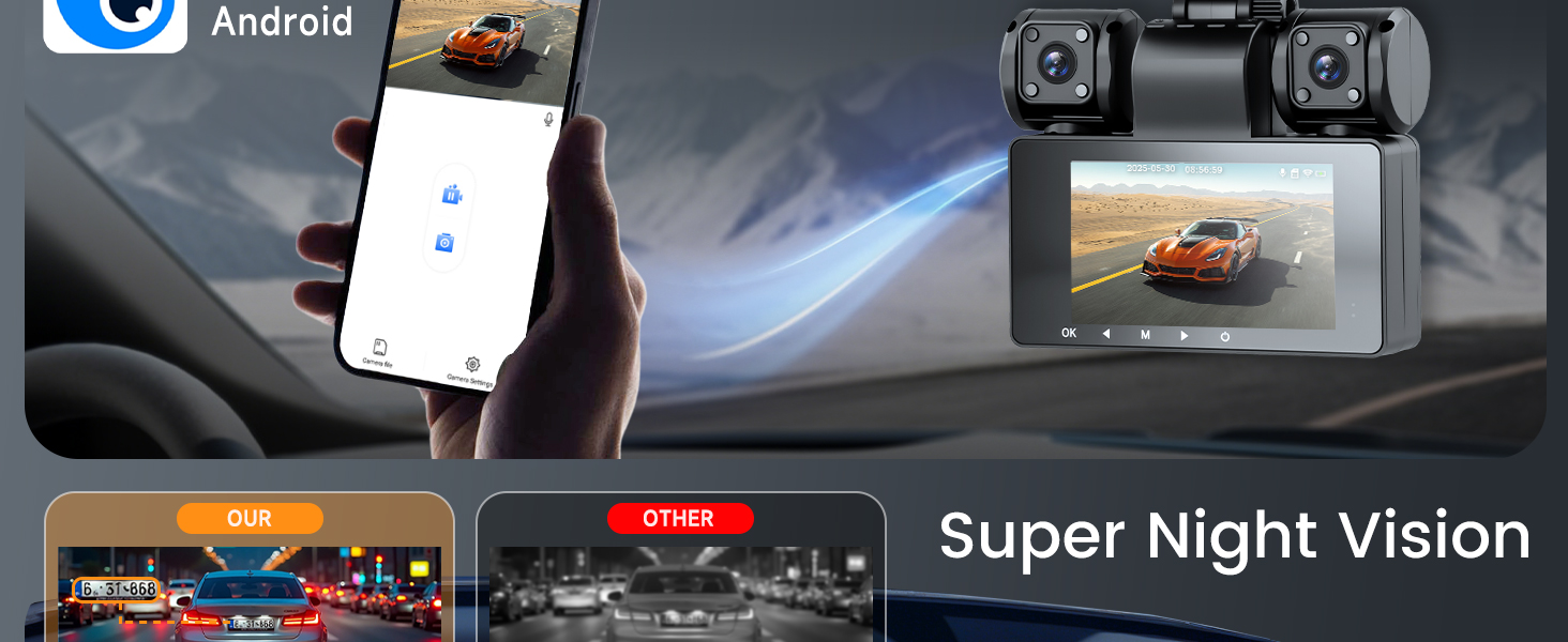 Автомобільний відеореєстратор 360° 4K/FHD 1080P (4 канали: передній, задній, лівий, правий) з ІК-нічним баченням, G-сенсором, моніторингом паркування 24г та карткою пам'яті 64 ГБ, екран 3 дюйми