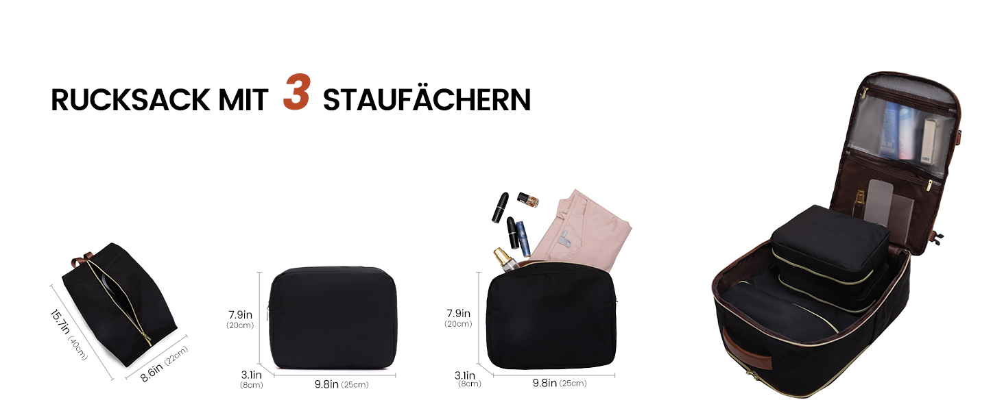 LOVEVOOK Рюкзак ручної поклажі, жіночий, для подорожей, з відділенням для ноутбука 17.3 дюймів, Carry On Luggage, для роботи, бізнесу, вихідних Beige Khaki