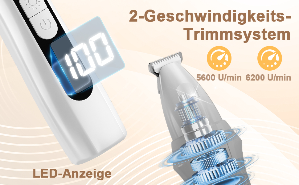 Професійний триммер для собак PawTrim Pro: безшумний, акумуляторний з LED та цифровим дисплеєм. Для догляду за лапами, очима, вухами та обличчям собак та котів.