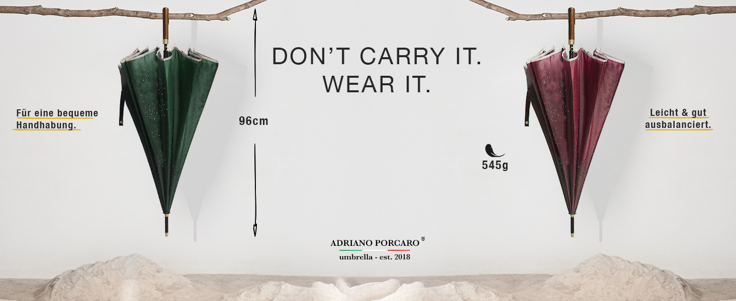 Стійкий до вітру парасолька: великий парасолька Ø120см з відбиваючим краєм, 12 спиць, з чохлом, оливковий - для чоловіків та жінок