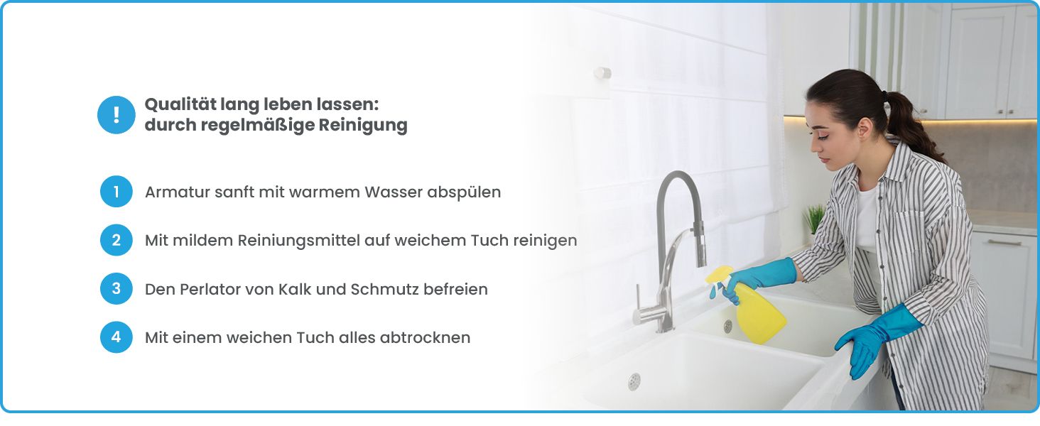 Кухонний змішувач Bächlein Nedo – поворотний на 360° з нержавіючої сталі, з гнучкою голкою та виливним гусаком з перемикачем, для кухні (гнучкий)