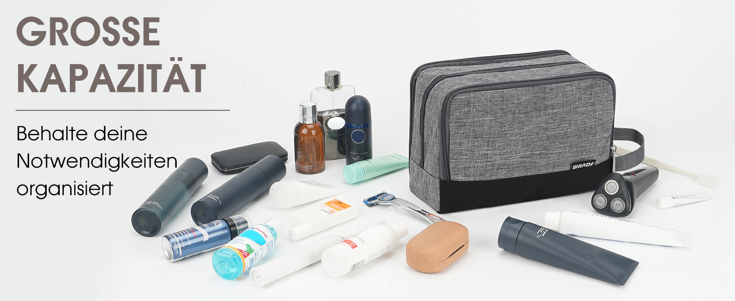 Чоловічий туалетний аксесуар WANDF для подорожей - Косметичка-органайзер для подорожей, Джинсовий сірий