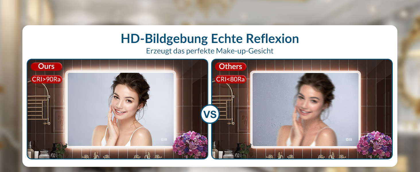 Дзеркало для ванної кімнати STARLEAD з підсвічуванням 80x60 см, регулювання яскравості, 3 колірні температури (3000K-6500K), протитуманне покриття, функція пам'яті, LED дзеркало для ванної кімнати IP44, HD скло, горизонтальне/вертикальне встановлення, M3017, срібний колір. Без Bluetooth, без лупи 5x.