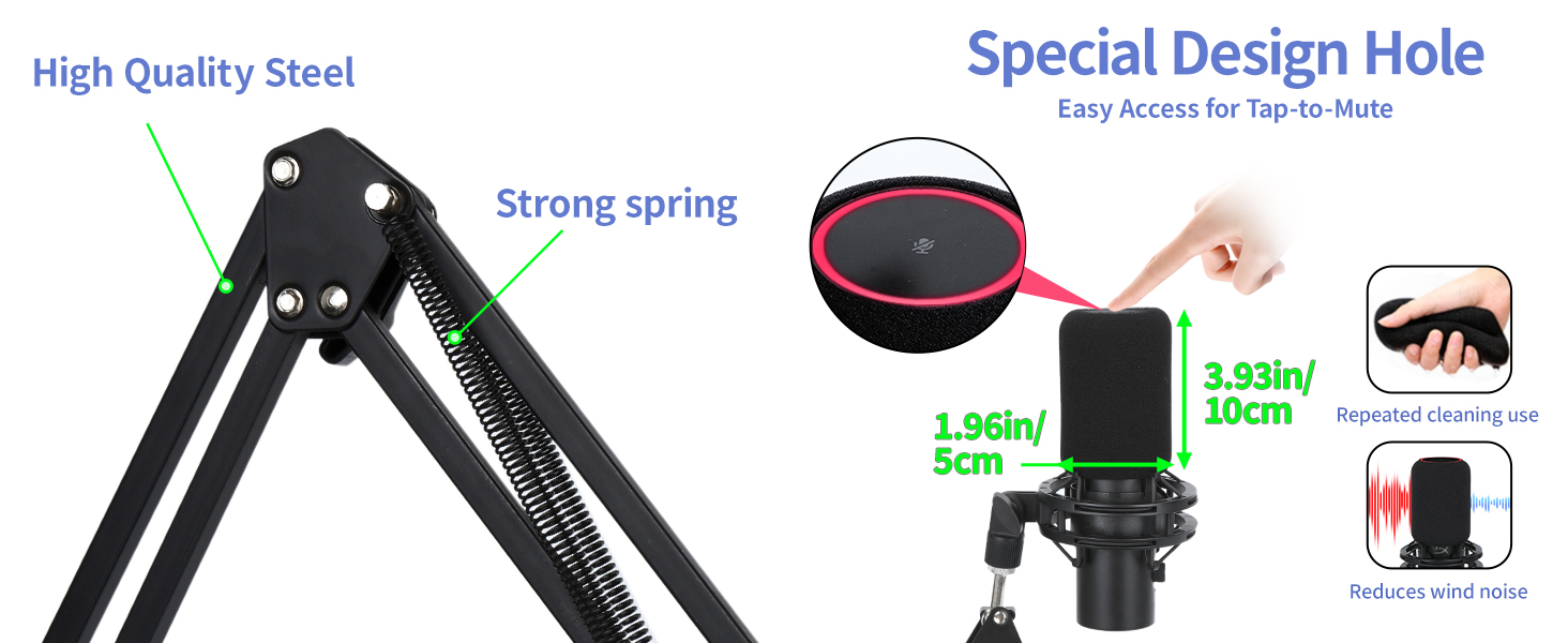 Кріплення для мікрофона HyperX QuadCast та інші - YOUSHARES (з поп-фільтром)
