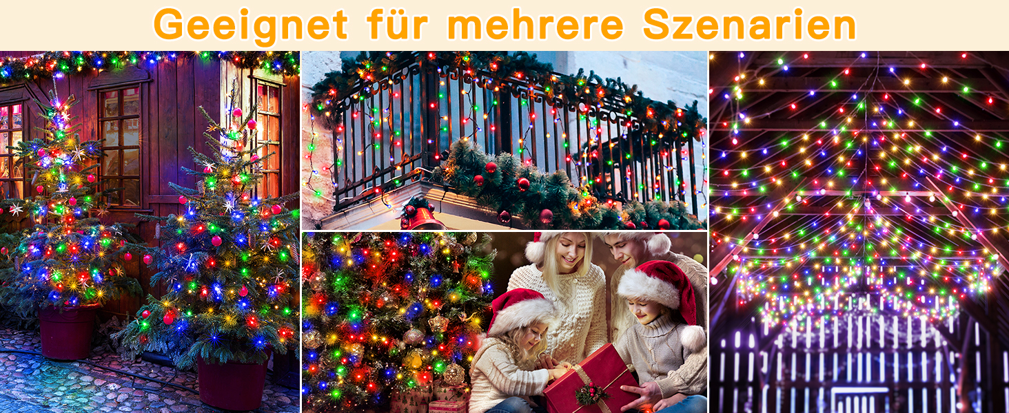 Гірлянда світлодіодна 200 LED, тепле біле світло, з пультом та таймером, 8 режимів, IP44, для прикраси саду, балкону, вечірки, весілля, ялинки (20м)