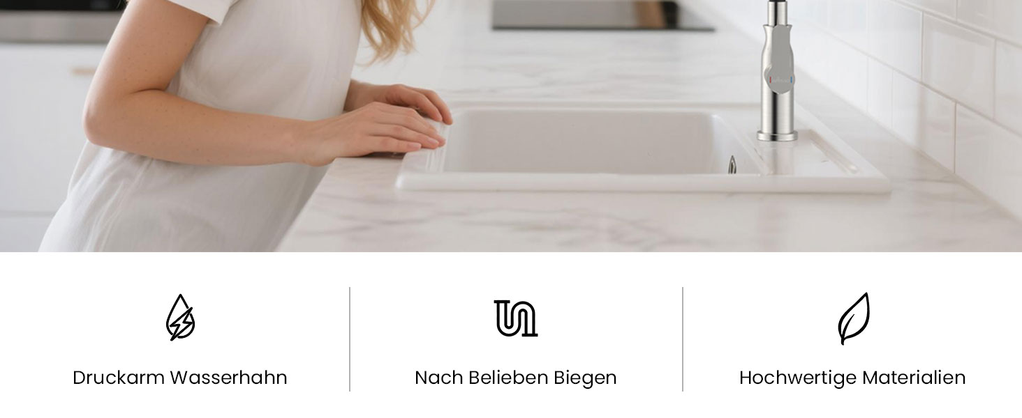 Кран кухонний APPASO 3-в-1 з трьома виходами, чорний, з нержавіючої сталі, для фільтрів води, поворотний на 360°, 2 ручки, низький тиск