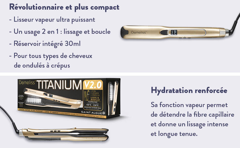 Випрямляч для волосся DEMELISS Titanium V2.0 Dreams Edition SAINT ALGUE - тривале випрямлення, рожевий