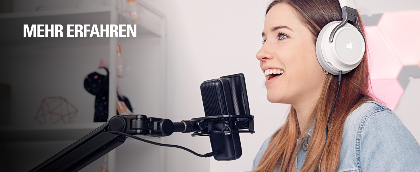 Elgato Wave:3 - Професійний USB-конденсаторний мікрофон для стрімінгу, подкастів, геймінгу та home office, безкоштовне програмне забезпечення для мікшування, плагіни звукових ефектів, захист від спотворень, Plug & Play, для Mac - PC мікрофон