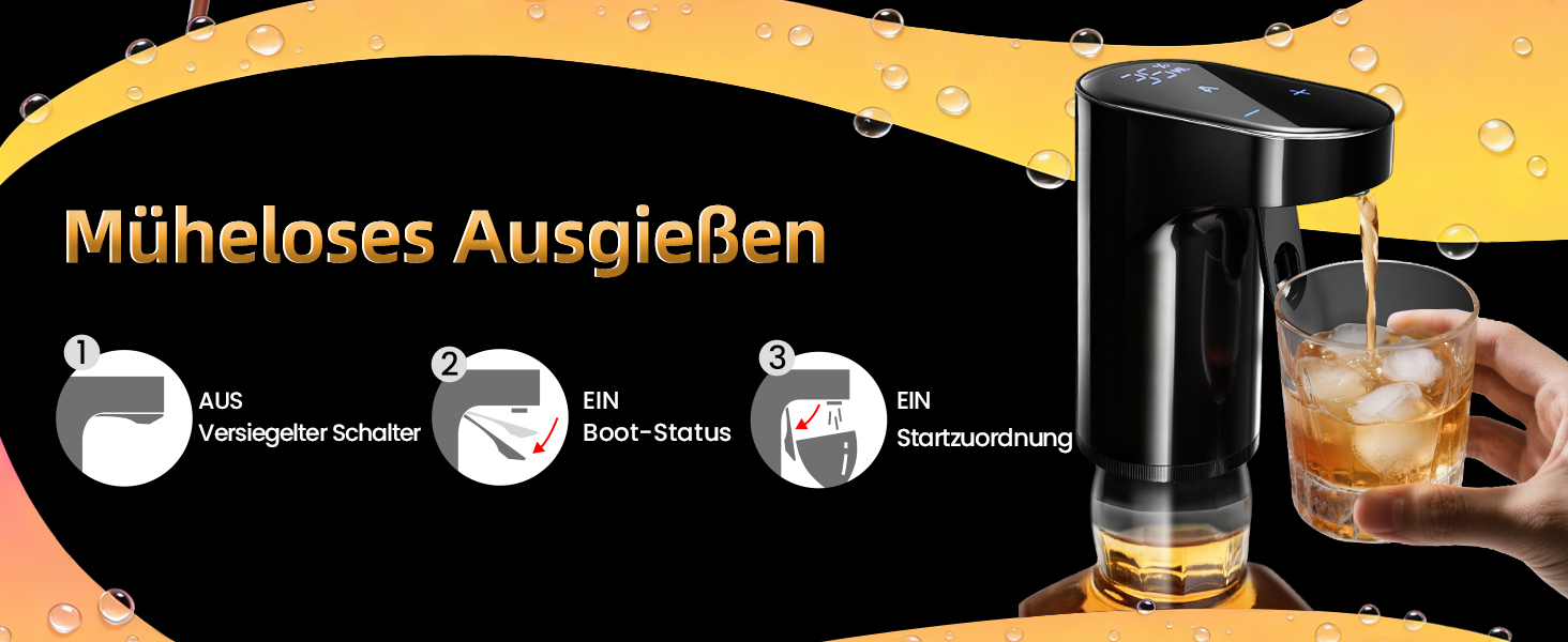 Електричний декантер для вина 5-в-1 з регулюванням дозування, цифровий виливач, автоматичний дозатор вина, чорний | Подарунок