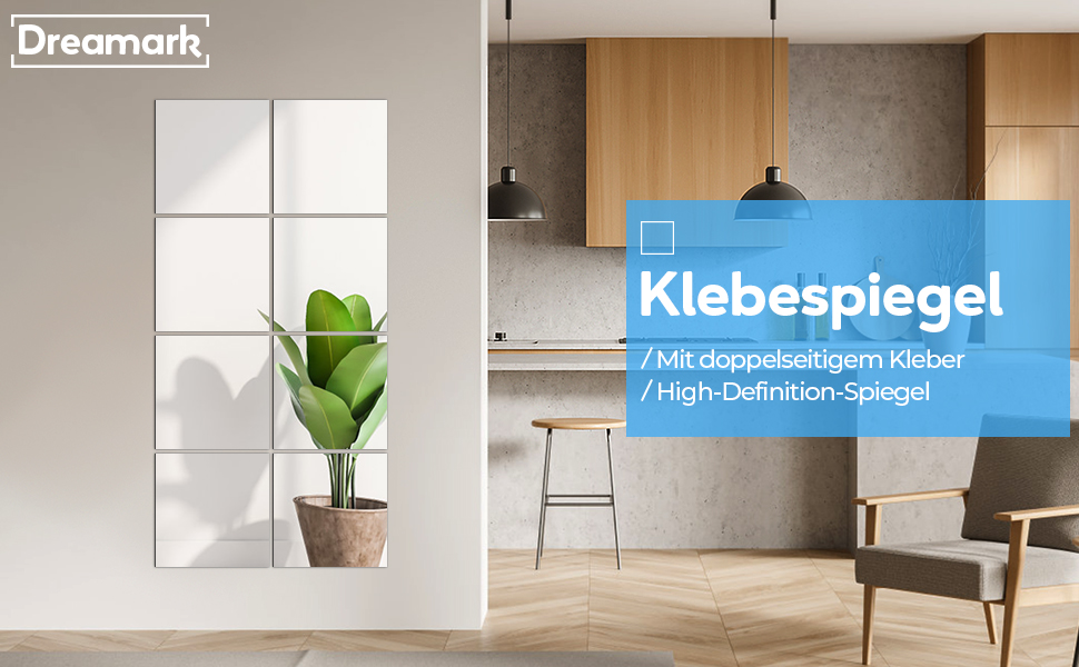 Дзеркальні наклейки 30x30 см, 8 шт. Гнучкі акрилові дзеркала на клейкій основі, для декору стін, шаф, спальні та ванної кімнати