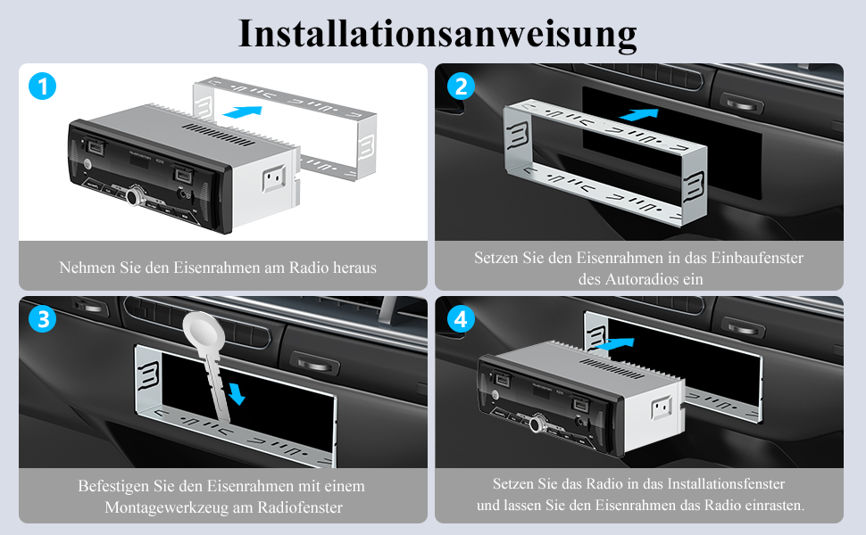 Автомобільна магнітола RDS Bluetooth 9-24В, FM/AM, MP3, USB, SD, AUX, з пультом, 7 кольорів підсвічування, гучний зв'язок