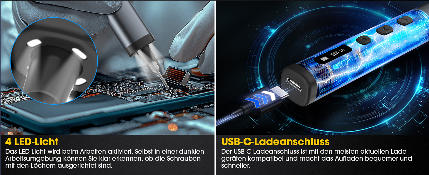 Набір мініатюрних електричних викруток 78 в 1 - прецизійний набір з магнітними Torx викрутками, LED дисплеєм та 5 рівнями крутного моменту для ноутбуків, окулярів, годинників, ПК