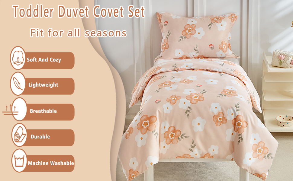 Дитяча постільна білизна для ліжечка, зелений квітковий принт, комплект для дівчинки, м'яка двостороння ковдра та наволочка, 120 x 150 см, зелений/квітковий